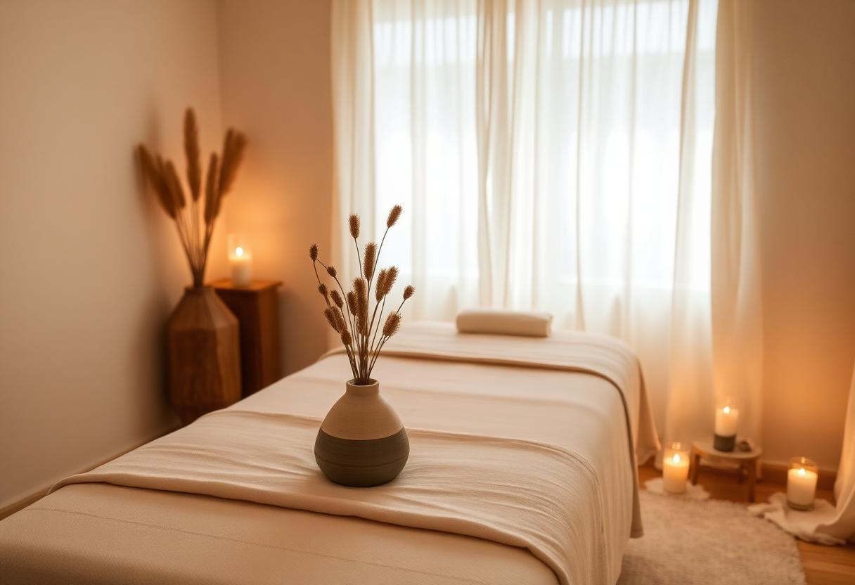 Softly lit healing space